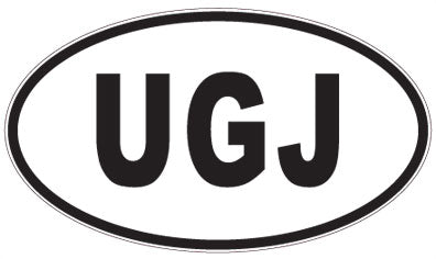 UGJ - 3 Letter Initials Oval Magnet