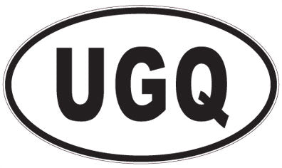 UGQ - 3 Letter Initials Oval Magnet