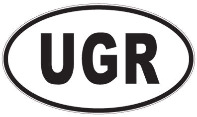 UGR - 3 Letter Initials Oval Sticker