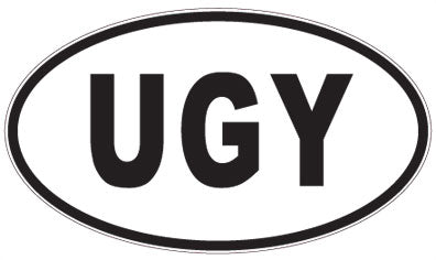 UGY - 3 Letter Initials Oval Magnet