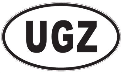 UGZ - 3 Letter Initials Oval Magnet