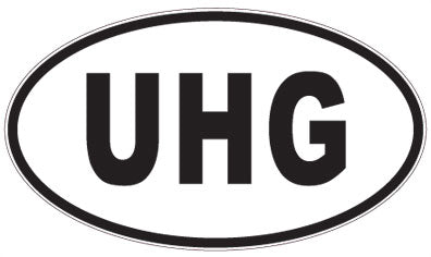 UHG - 3 Letter Initials Oval Magnet