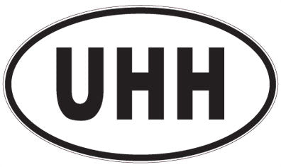 UHH - 3 Letter Initials Oval Magnet