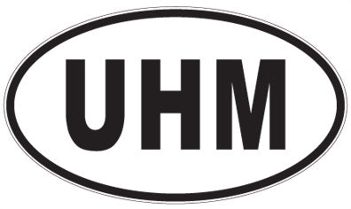 UHM - 3 Letter Initials Oval Magnet