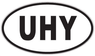 UHY - 3 Letter Initials Oval Magnet