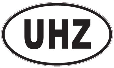 UHZ - 3 Letter Initials Oval Magnet