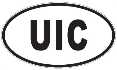 UIC - 3 Letter Initials Oval Magnet
