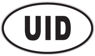 UID - 3 Letter Initials Oval Magnet
