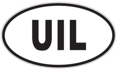 UIL - 3 Letter Initials Oval Sticker