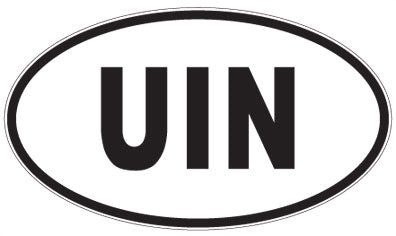 UIN - 3 Letter Initials Oval Magnet