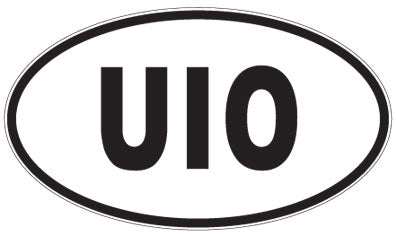 UIO - 3 Letter Initials Oval Magnet