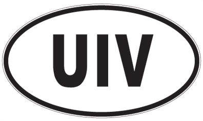 UIV - 3 Letter Initials Oval Magnet