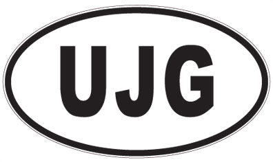 UJG - 3 Letter Initials Oval Magnet