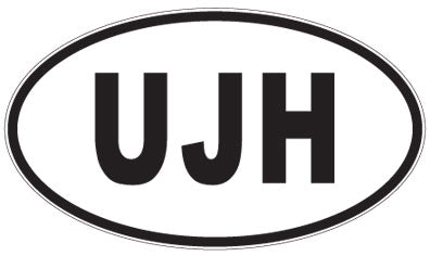UJH - 3 Letter Initials Oval Magnet
