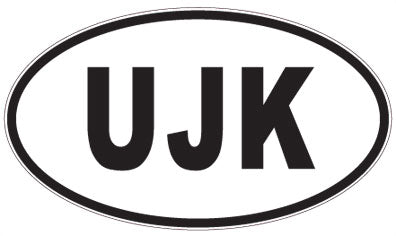 UJK - 3 Letter Initials Oval Magnet