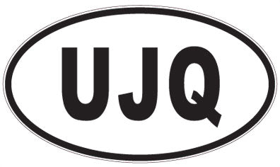 UJQ - 3 Letter Initials Oval Magnet