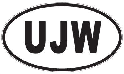 UJW - 3 Letter Initials Oval Magnet