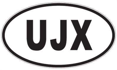 UJX - 3 Letter Initials Oval Magnet