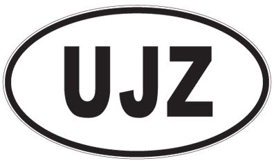 UJZ - 3 Letter Initials Oval Magnet