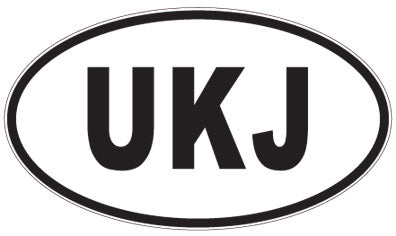 UKJ - 3 Letter Initials Oval Magnet