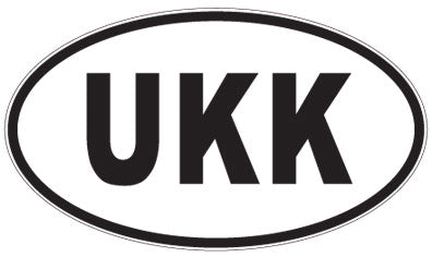 UKK - 3 Letter Initials Oval Magnet
