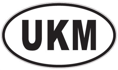 UKM - 3 Letter Initials Oval Magnet