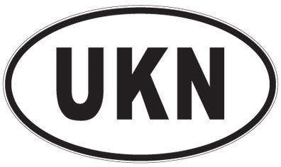 UKN - 3 Letter Initials Oval Sticker