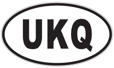 UKQ - 3 Letter Initials Oval Magnet