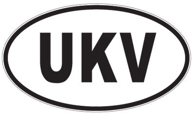 UKV - 3 Letter Initials Oval Magnet