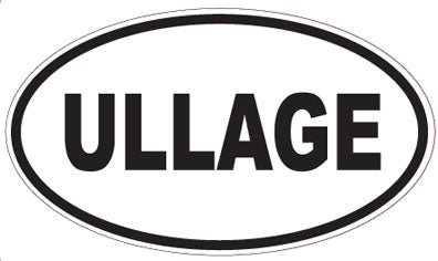 ULLAGE - Oval Sticker