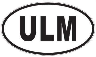 ULM - 3 Letter Initials Oval Magnet