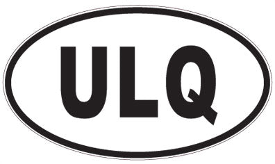 ULQ - 3 Letter Initials Oval Magnet