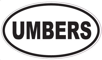 UMBERS - Oval Sticker