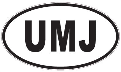 UMJ - 3 Letter Initials Oval Magnet