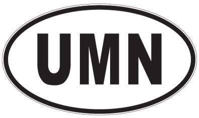 UMN - 3 Letter Initials Oval Magnet