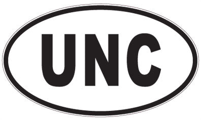 UNC - 3 Letter Initials Oval Sticker