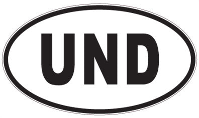 UND - 3 Letter Initials Oval Magnet