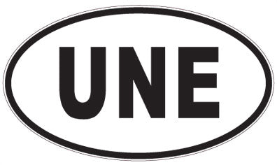 UNE - 3 Letter Initials Oval Magnet