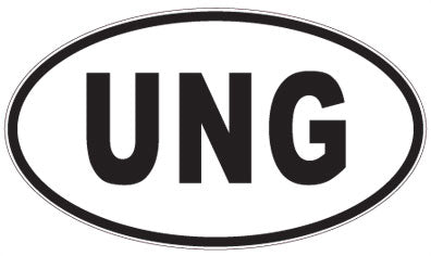 UNG - 3 Letter Initials Oval Magnet
