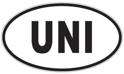 UNI - 3 Letter Initials Oval Magnet