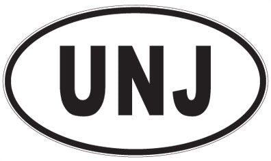 UNJ - 3 Letter Initials Oval Magnet