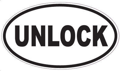 UNLOCK - Oval Sticker