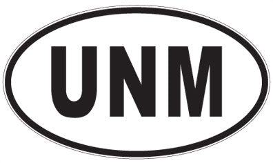 UNM - 3 Letter Initials Oval Magnet