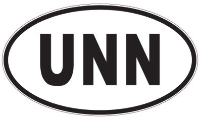 UNN - 3 Letter Initials Oval Magnet