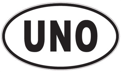 UNO - 3 Letter Initials Oval Sticker