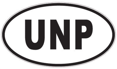 UNP - 3 Letter Initials Oval Sticker