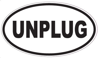 UNPLUG - Oval Sticker