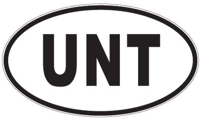 UNT - 3 Letter Initials Oval Magnet