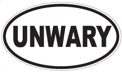 UNWARY - Oval Sticker