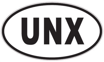 UNX - 3 Letter Initials Oval Sticker